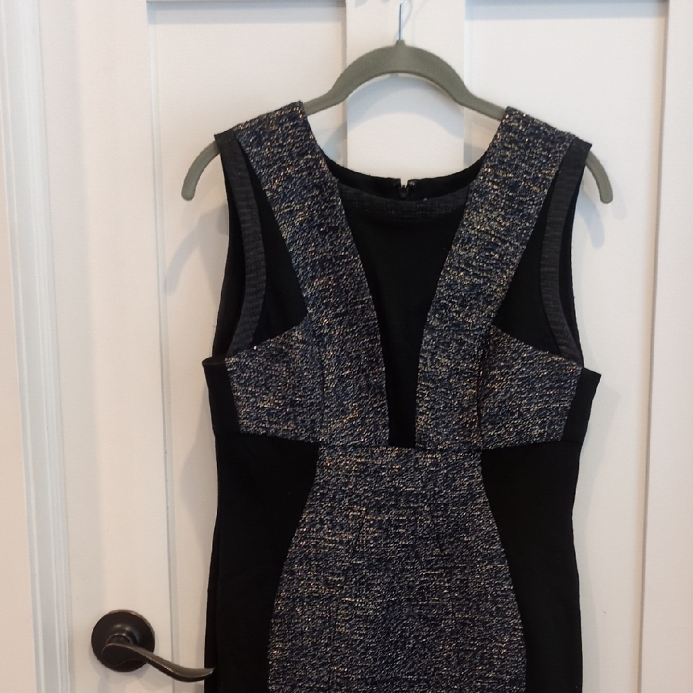 Yoana Baraschi Black and Gray Plunge Bodycon Mini Dress